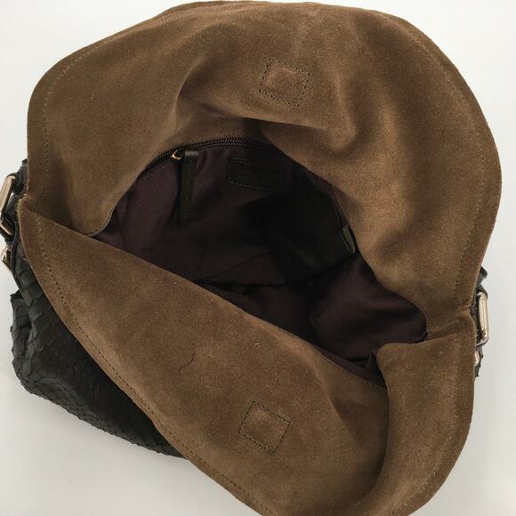 MaxMara Fold Over Leather Hobo Handle Bag - Picture 7 of 8